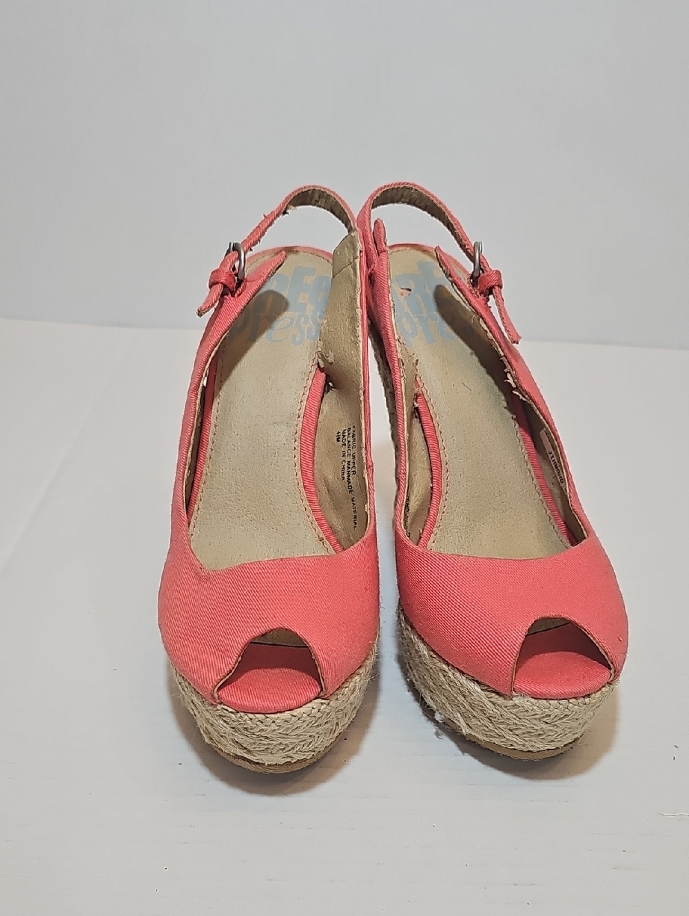 free press Coral Slingback Peep-Toe Espadrille Wedges
